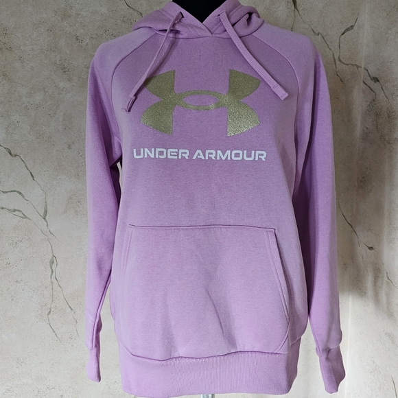 Under Armour Tops - Under Armour Long Sleeves Pink Pullover Hoodie Sweatshirt Women's Size Small